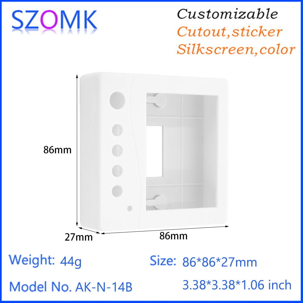 Plastic housing electronics enclosure white (10Pcs) 85*85*25mm plastic pcb enclosure, hot selling plastic equipment box