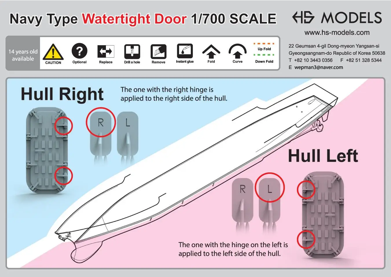 HS-MODEL U700024S 1/700 USN Watertight Door Type2