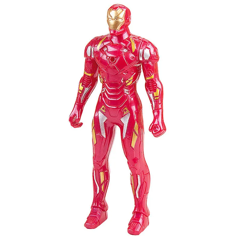 Marvel Anime Peripherals Spider Man Hulk Captain America Iron Man Cartoon Desktop Doll Ornaments That Light Up