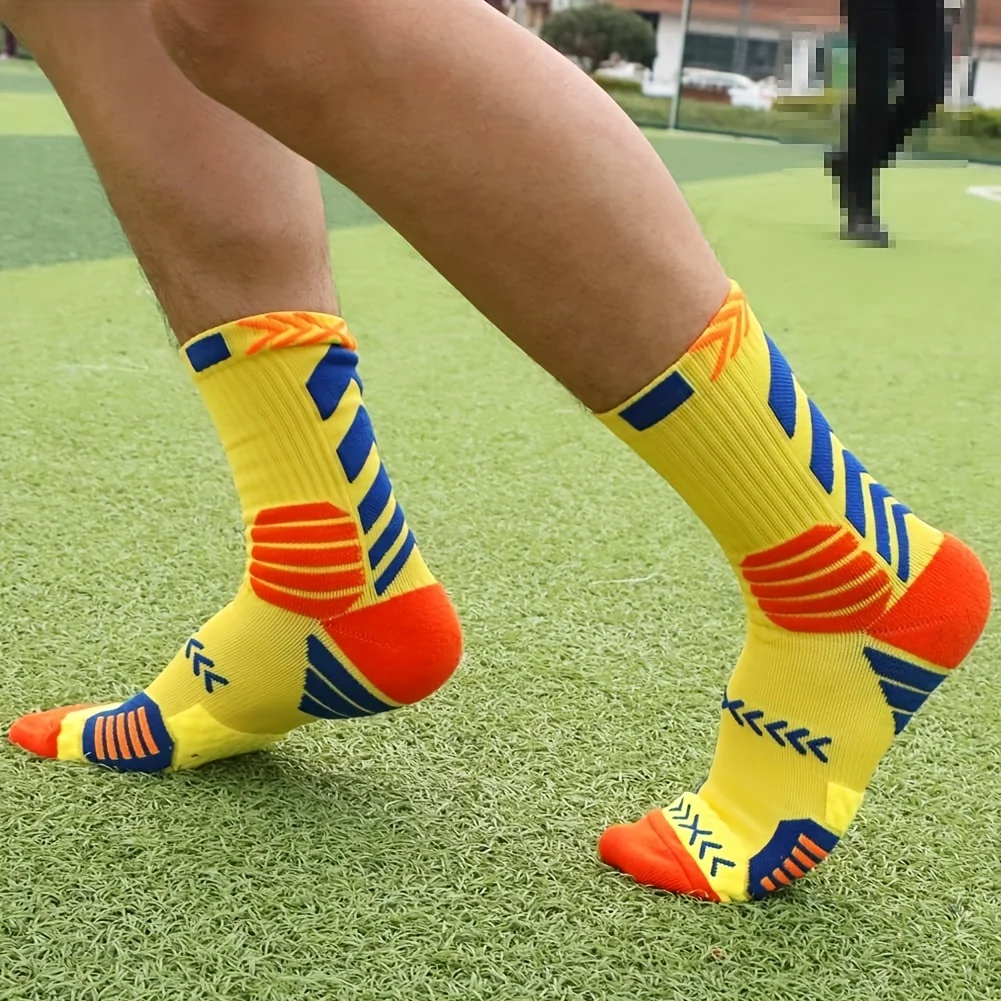 3Pairs Sport Running Socks Athletic Breathable Mesh Thick Compression Basketball Socks Sweat Absorb Professional Cycling Socks