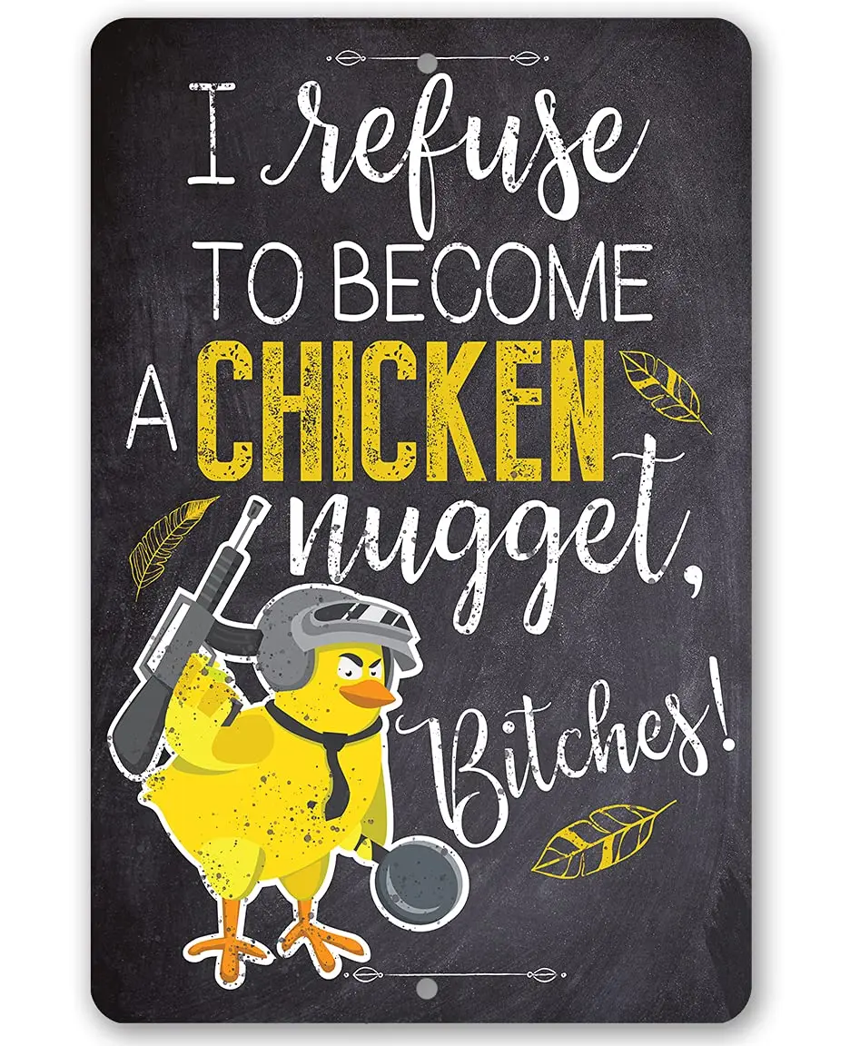 Letrero Divertido para Gallinero con Diseño de Nuggets de Pollo - Excelente Accesorio para Corrales y Decoración para Gallineros, Granja