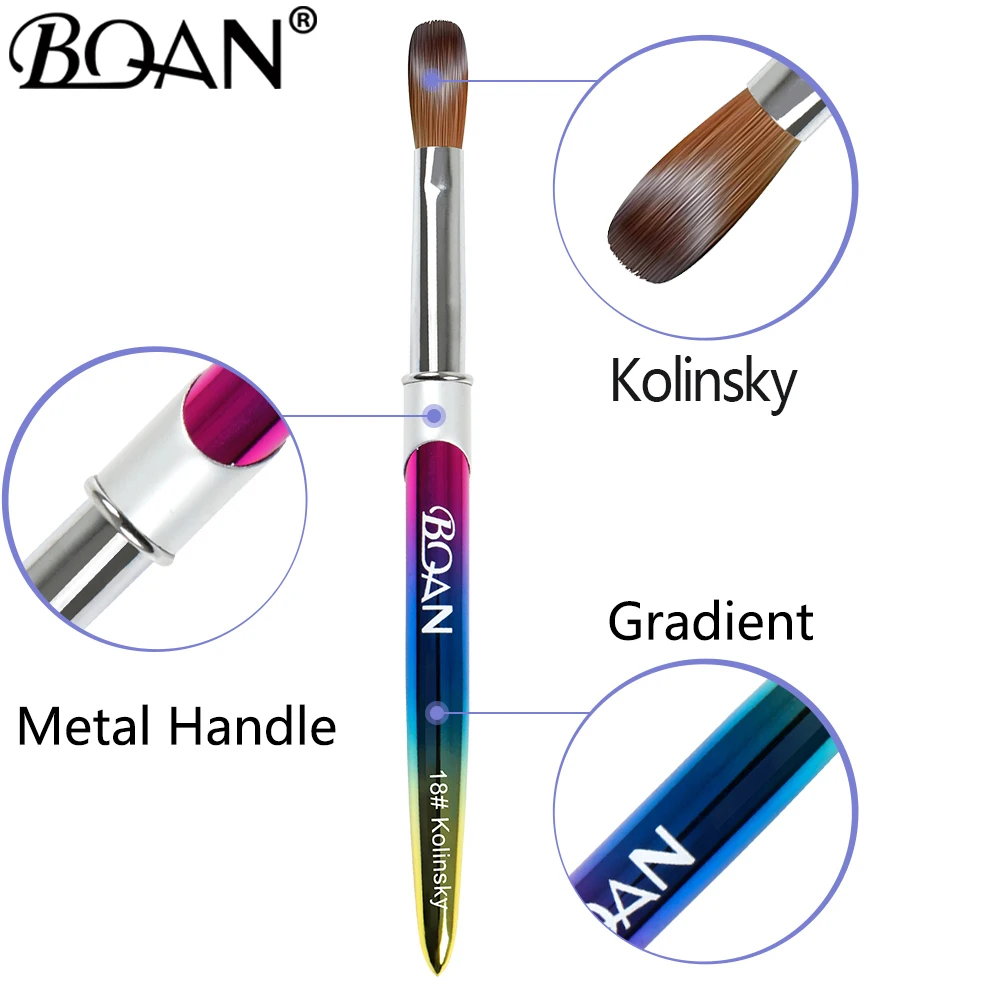 Bqan #8-#18 kolinsky Acryl Nagel bürste Set 3d reine handgemachte Nagel bürsten für Acryl Anwendung profession elle Nail Art Pinsel