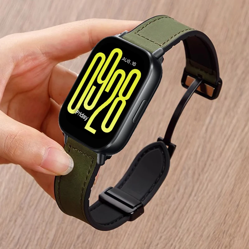 Leather Silicone Strap For Xiaomi Redmi Watch 5 Active Band Sports Band Magnetic Loop Watchband For Redmi Watch 5 Lite Correa