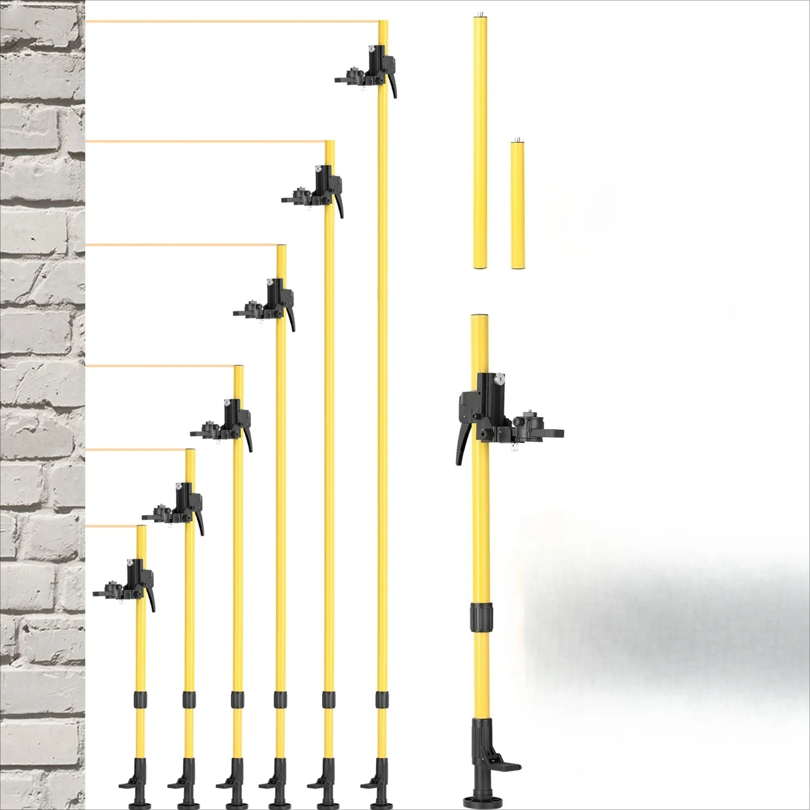

l Barre Support Nivellement Ligne Réglable À Hauteur Maximale 4.2m, Support Poteau Télescopique L