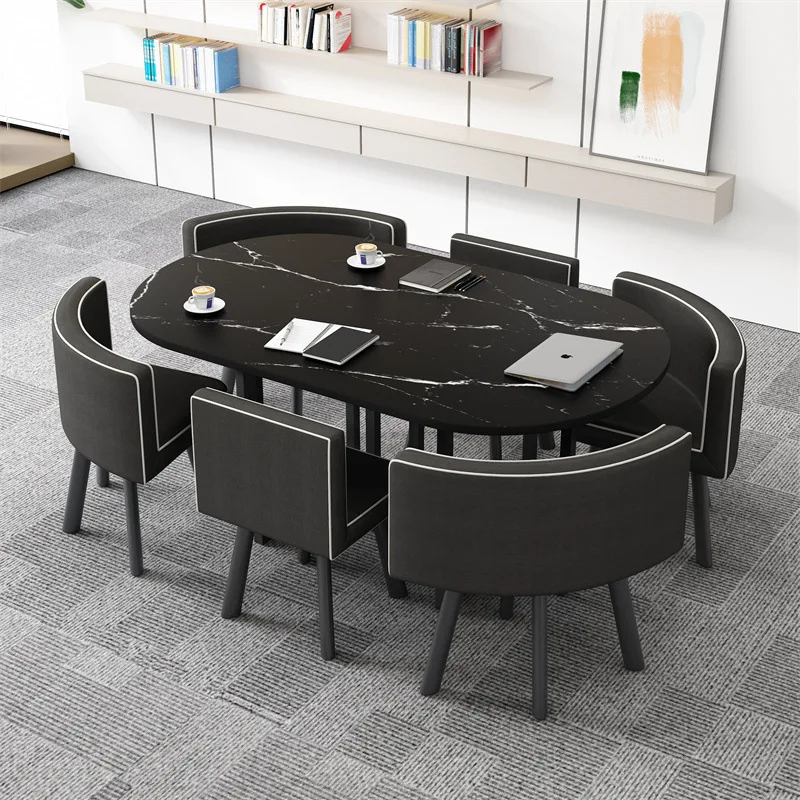 Simple business negotiation table and chair combination lounge area office small conference table training reception long table