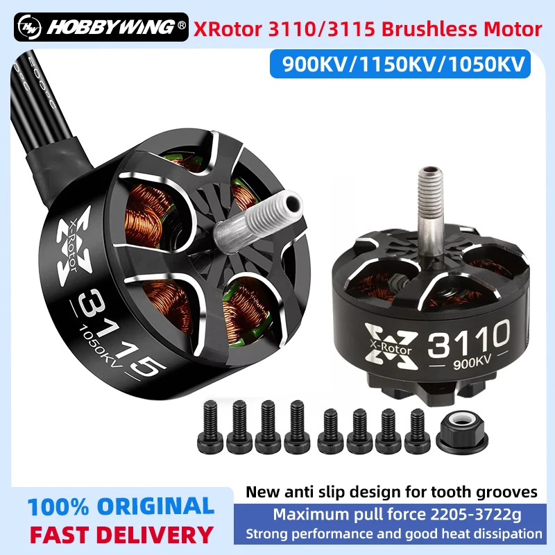 

4 шт. Hobbywing XRotor 3110 3115 6S бесщеточный двигатель 900/1050/1150KV для FPV Freestyle 9 дюймов 10 дюймов дальние дроны квадрокоптер