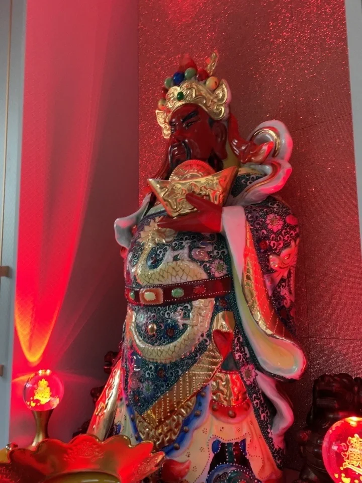 2P #   ديكور المنزل البوذية العرض ضريح مذبح العبادة تشاو كاي إله الثروة ضوء كريستال GUAN GONG TU DI GONG إله الأرض مصباح #5