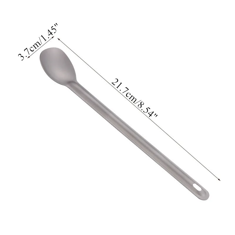 Spoon Titanium Camping Tableware Set Bushcraft Equipment Long Handle Spoons Tourism Survival Cutlery Outdoor Ultralight Home