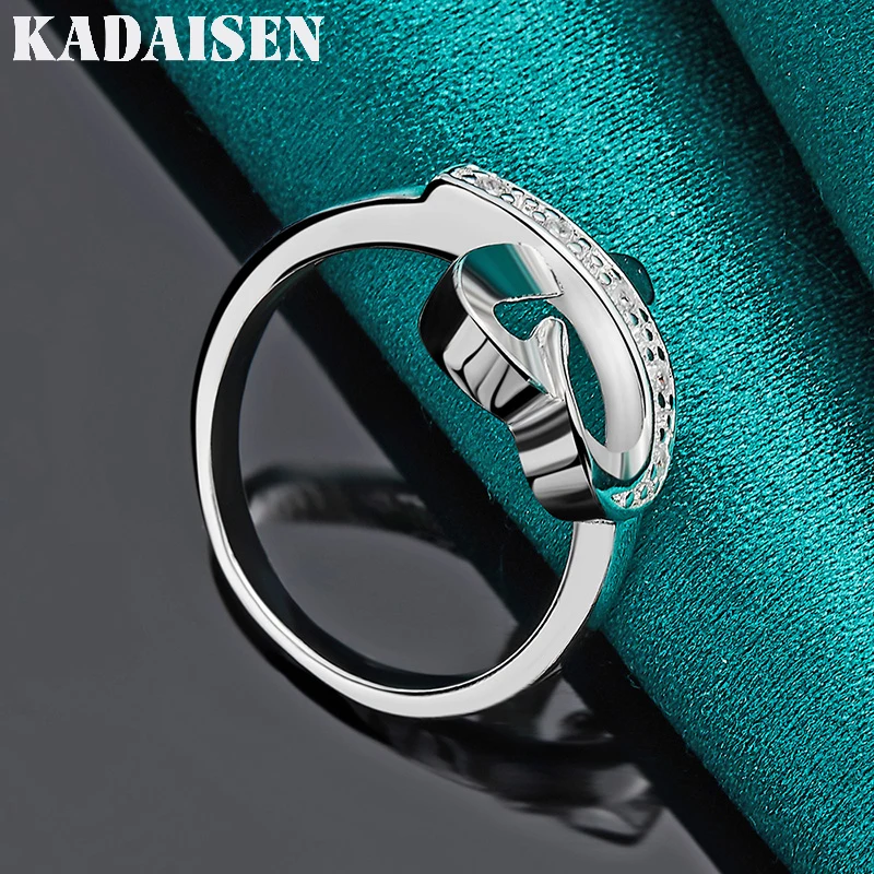 925 Sterling Silver Eternal Heart Zircon 5-10# Ring For Women Wedding Charm Engagement Fashion Jewelry