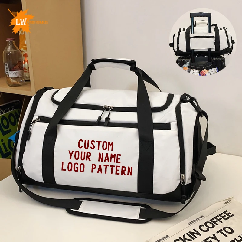 Travel Bag with Logo Large Capacity Short Distance Luggage Bag With Printed Name Custom Fitness Bag Sports Training Bag DIY