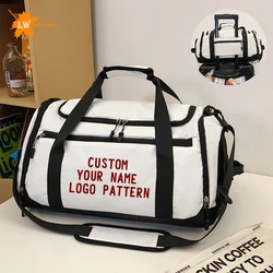 Bolsa de viaje con logotipo, bolsa de equipaje de corta distancia de gran capacidad con nombre impreso, bolsa de Fitness personalizada, bolsa de entrenamiento deportivo DIY