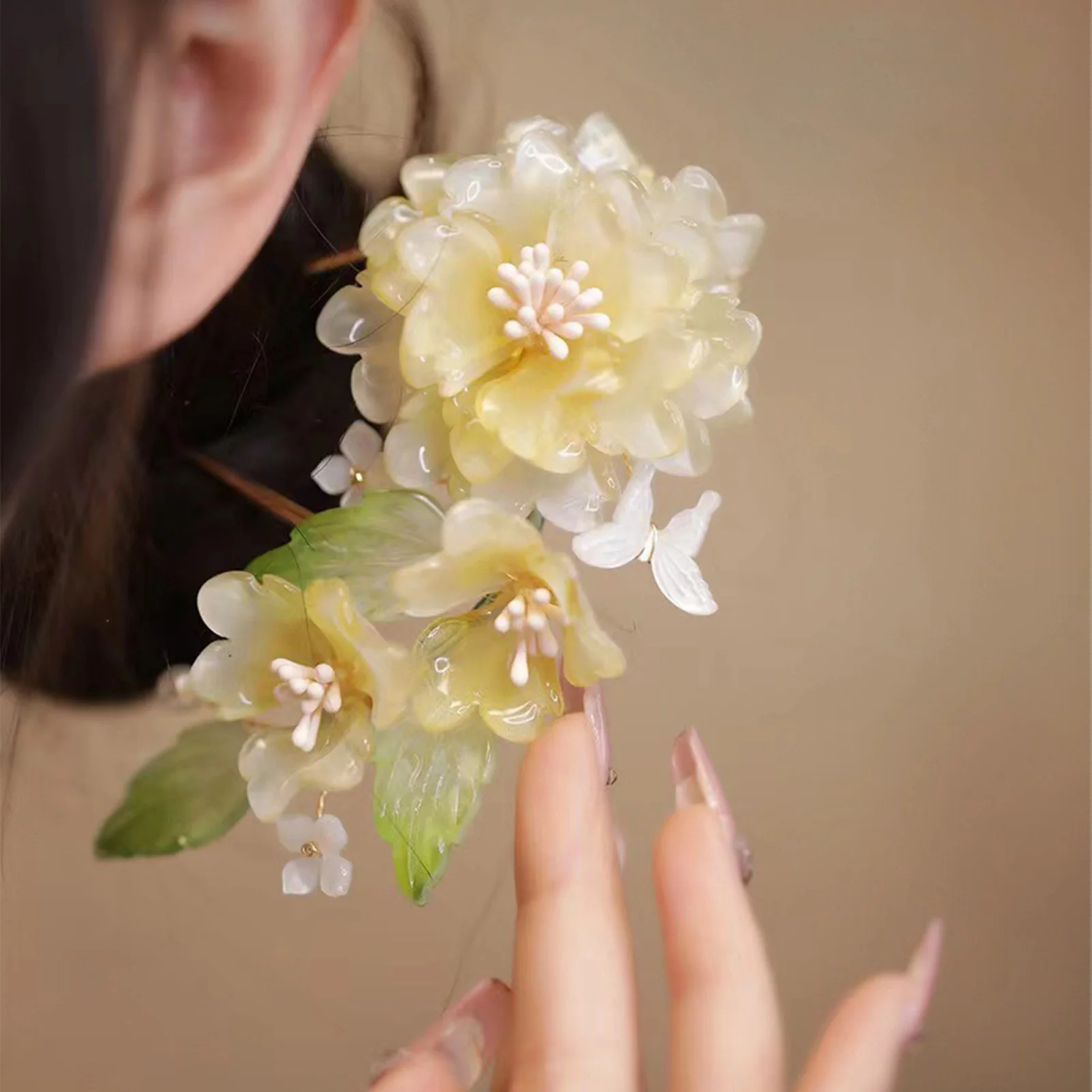 Flower U-shaped Hairpin Chines - Hair Care Japanese recension och pris