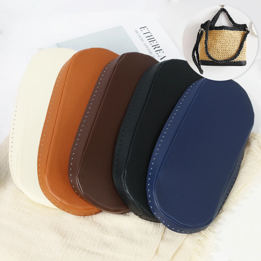 

32x12cm Knitting Crochet Bag Shaper Bottom PU Leather Boat Shape Bags Cushion Base Pad for Bucket Bag Tote Handbag Accessories