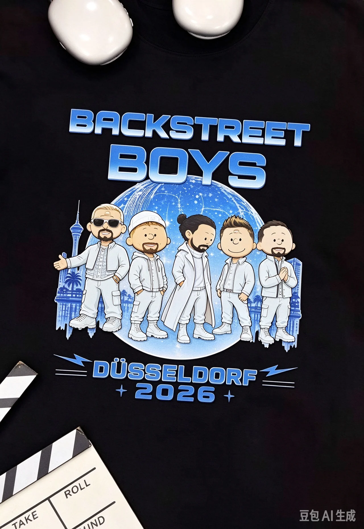 2026 Backstreet Boys Enter Millennium 2026 Dusseldorf Tour Double Sided Printed Pattern T-shirt Short Sleeve Concert Street Top