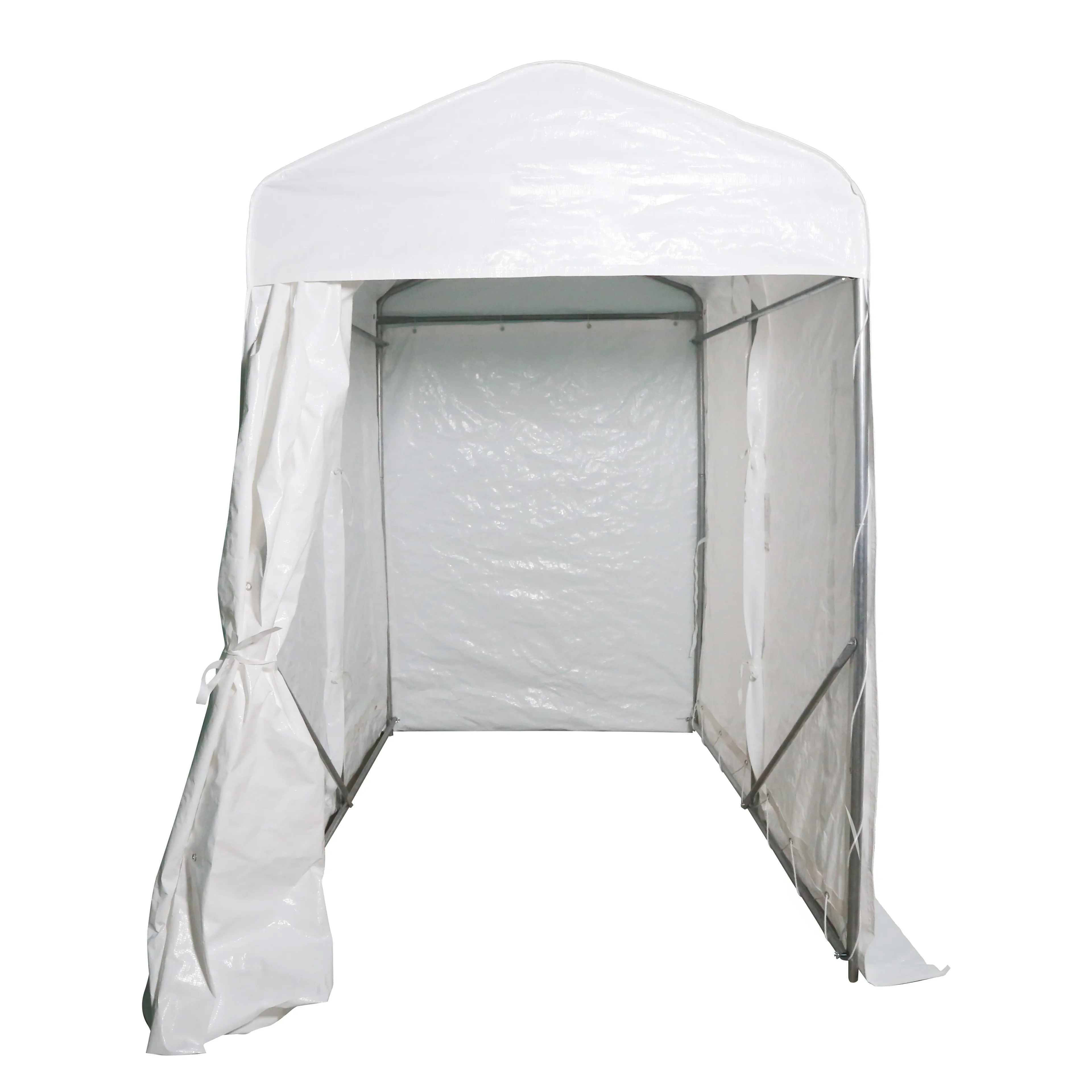 Outdoor Foldable Modern Simple Storage Tent 5' X 8' PE Coated Steel Waterproof Portable Shed for Bike Motorcycle Tools view 4