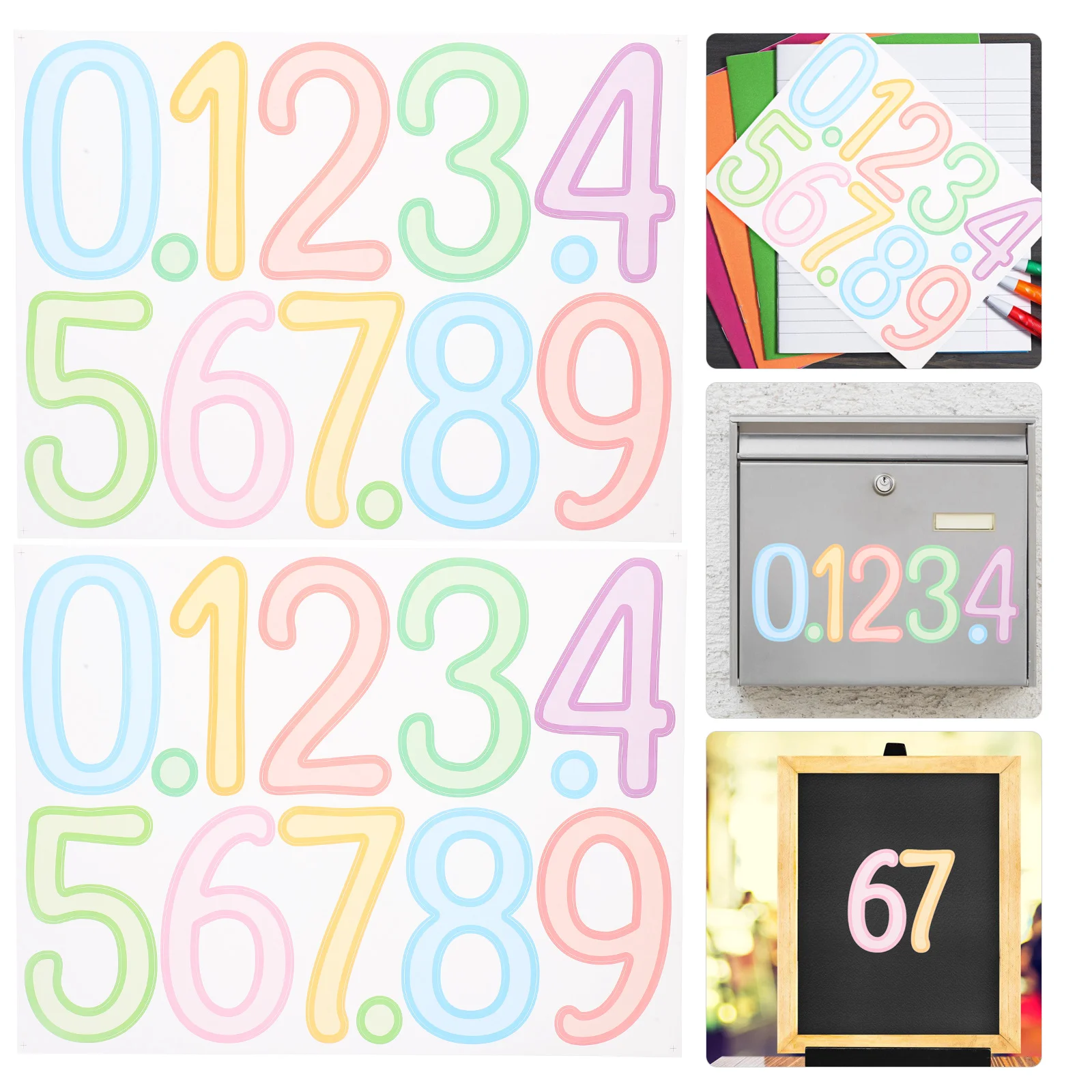 

5 Sheets Sticker Digital Stickers Mailbox Vinyl Address Numbers for