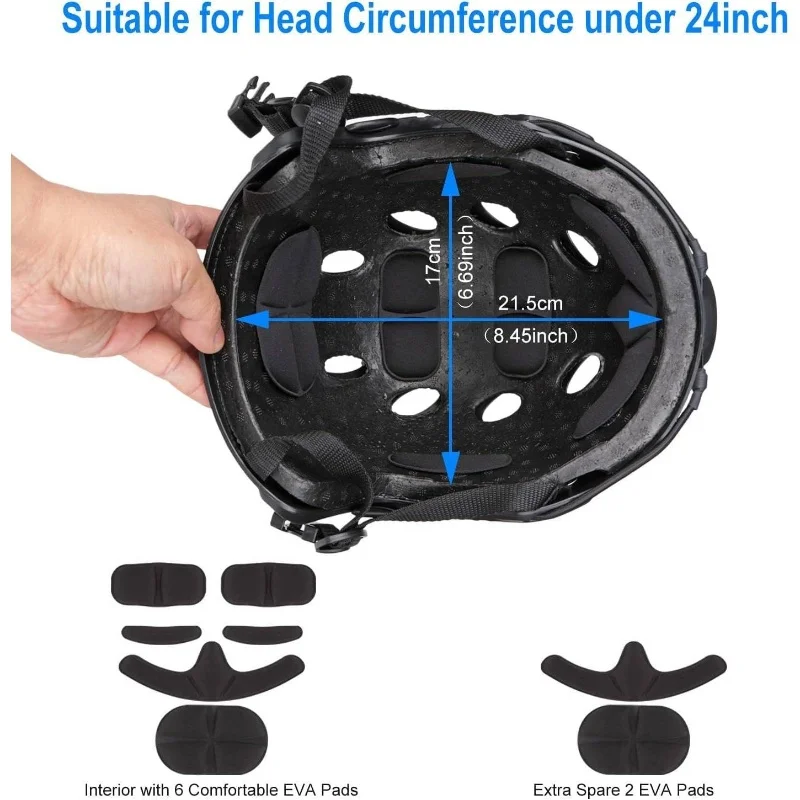 Casco táctico de cara completa ABS rápido con gafas desmontables y soporte NVG, equipo de máscara protectora militar Airsoft CS para exteriores W