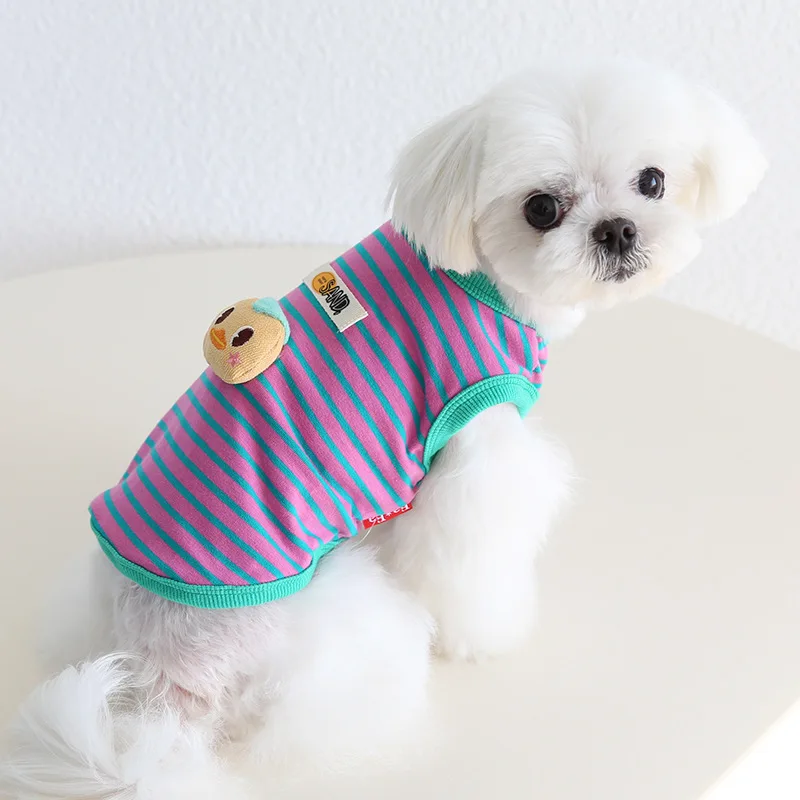 

Mutihome Clothes For Cats And Bulldog Striped Vest For Spring And Summer 2026 Pet Supplies Dog Cat Clothing Pet Dog Clothing
