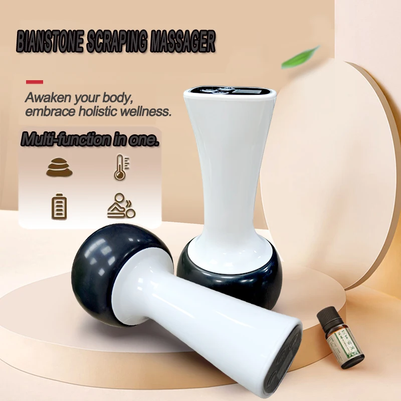 

Electric Meridian Bianstone Warming Moxibustion Device Hot Stone Scraping SPA Guasha Massage Machine