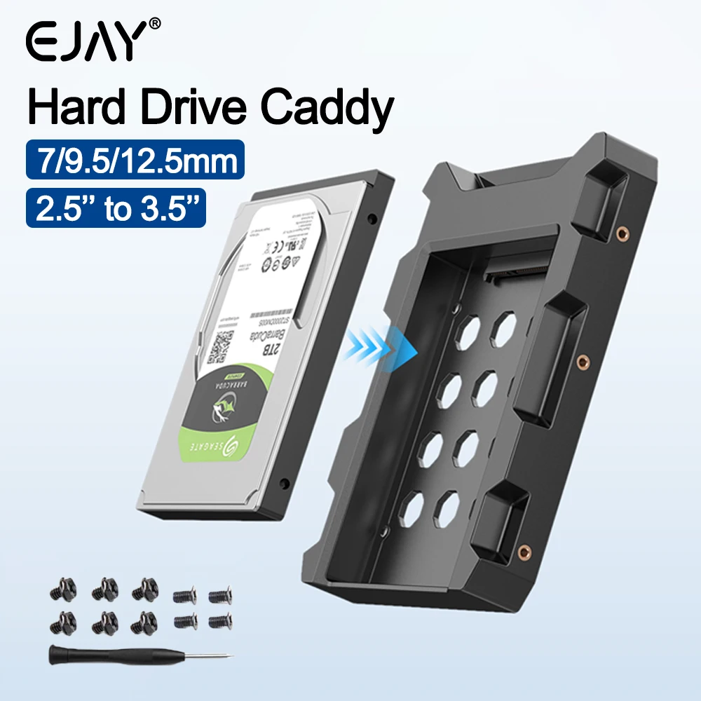 

EJAY Поддержка жесткого диска от 2,5 до 3,5 дюйма Поддержка SATA 3.0 7/9,5/12,5 мм 2,5-дюймовый жесткий диск SATA и SSD Компьютерные аксессуары
