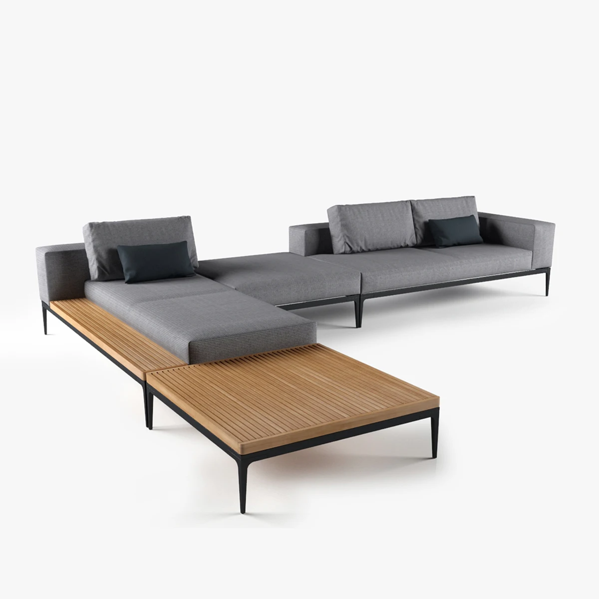 

Outdoor Rattan High-grade Solid Wood Sofa Open-air Garden Courtyard Waterproof Leisure B & B Terrace Furniture Combination