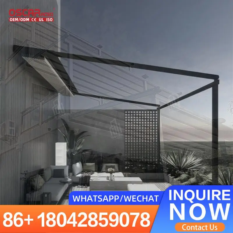 

Retractable Expandable PVC Waterproof Sun Shading Canopy for Outdoor Garden and Horizontal Use Retractable Canopy Pergola