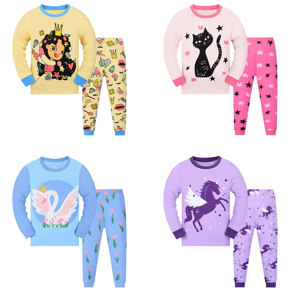 Mädchen Einhörner Pyjamas Kleine Kinder Pjs Nachtwäsche Kinder Kleidung Sets