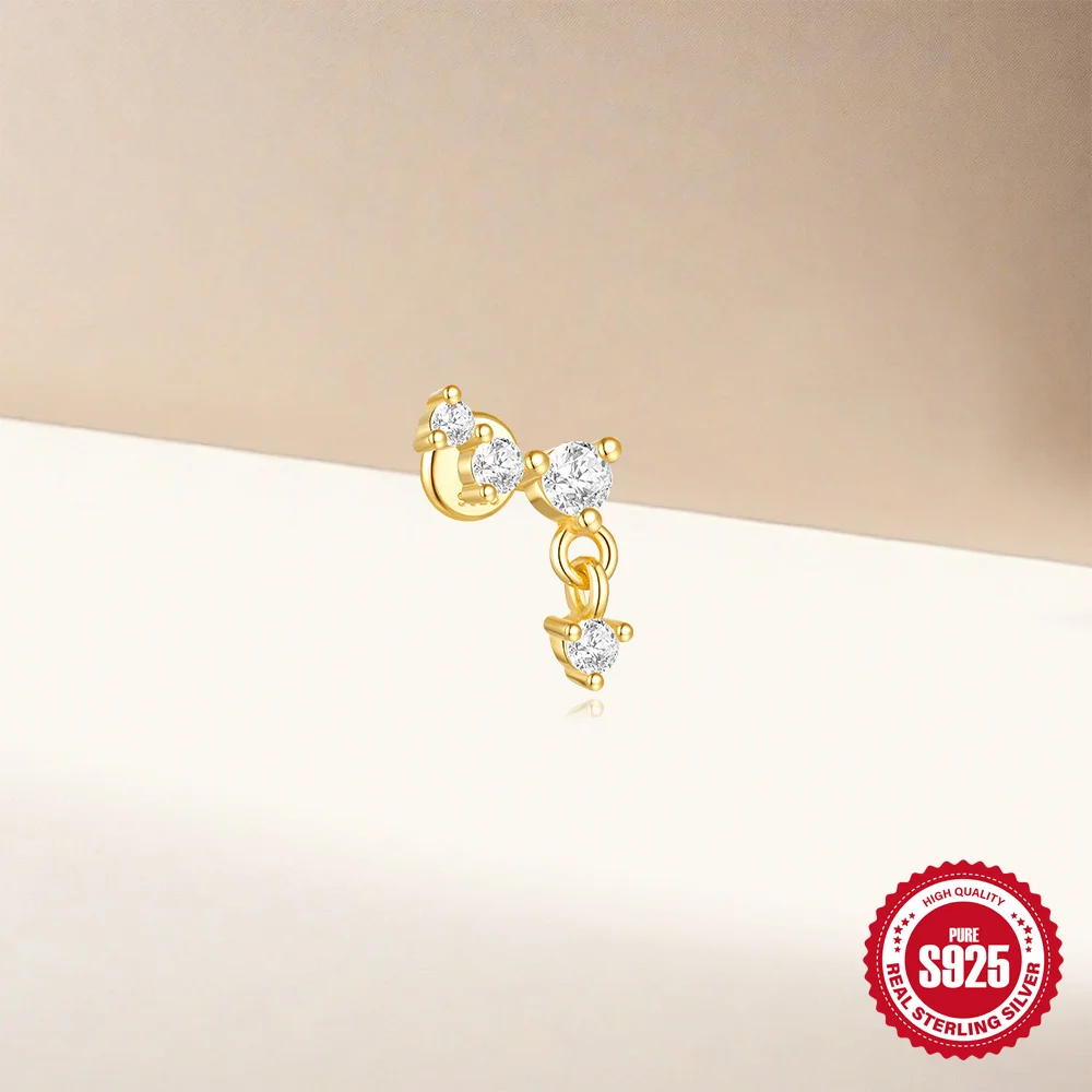 CANNER 1 Stück 925 Sterling Silber Tragus-Piercing-Ohrringe für Frauen Knorpel-Spiral-Piercing-Ohrring 925 Silber Schmuck Geschenke – Detail 5