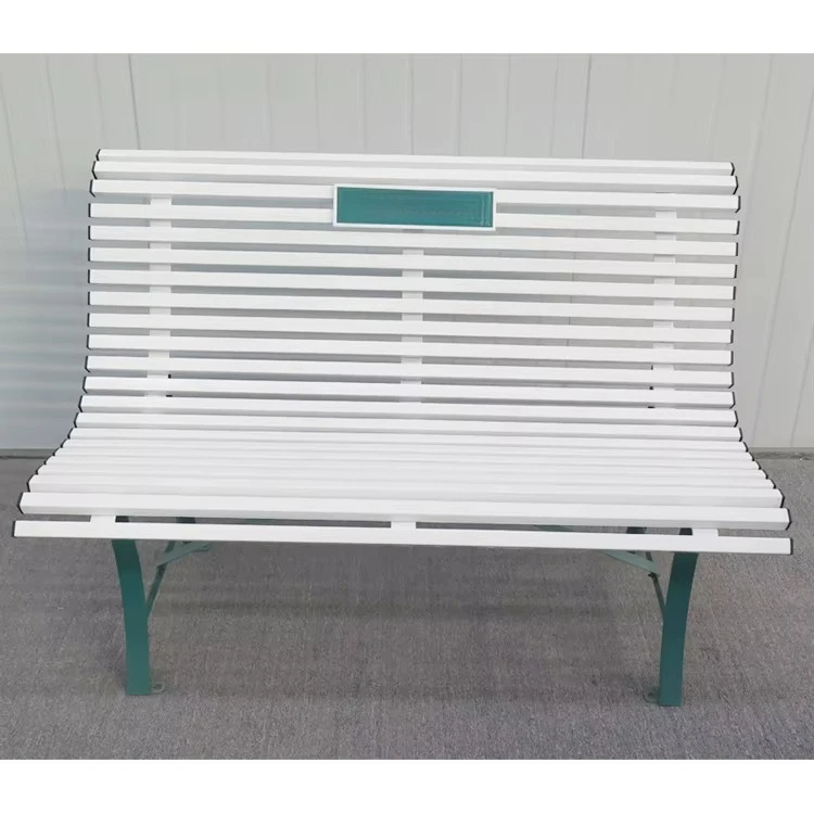 Powder-coated Metal Resting Bench Public Durable Rust-proof Classic Ergonomic Outdoor Bench