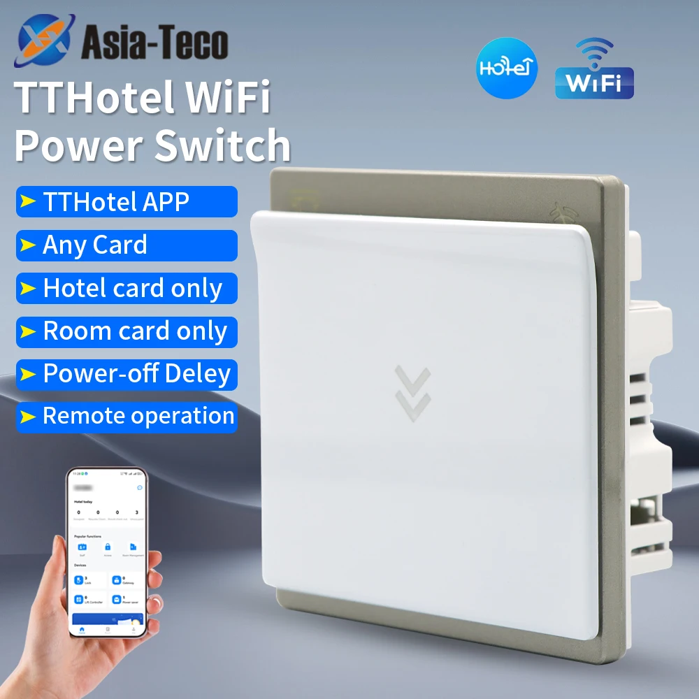 2.4G WIFI TTHotel APP Wall Mount Access Control Energy Saving Switch for Room Key 13.56Mhz electronic induction switch Saver