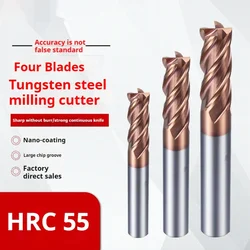 HRC55 1 2 3 4 5 6 8 10 12 13 14 15 16 18 20 Carbide end mill Milling cutting Tools Alloy Tungsten Steel Milling Cutter EndMills