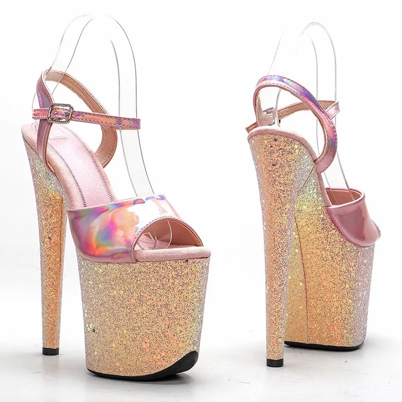 Women New 20CM/8inches PU Upper Sexy Exotic High Heel Platform Party Sandals Pole Dance Shoes Model Shows Sandals 175