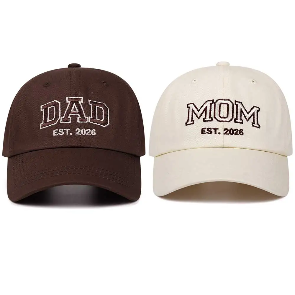 Gorra de béisbol vintage 2026 con bordado de letras 'mom dad' para mujer y hombre, para eventos deportivos al aire libre, estilo casual, tipo 'duck cap'