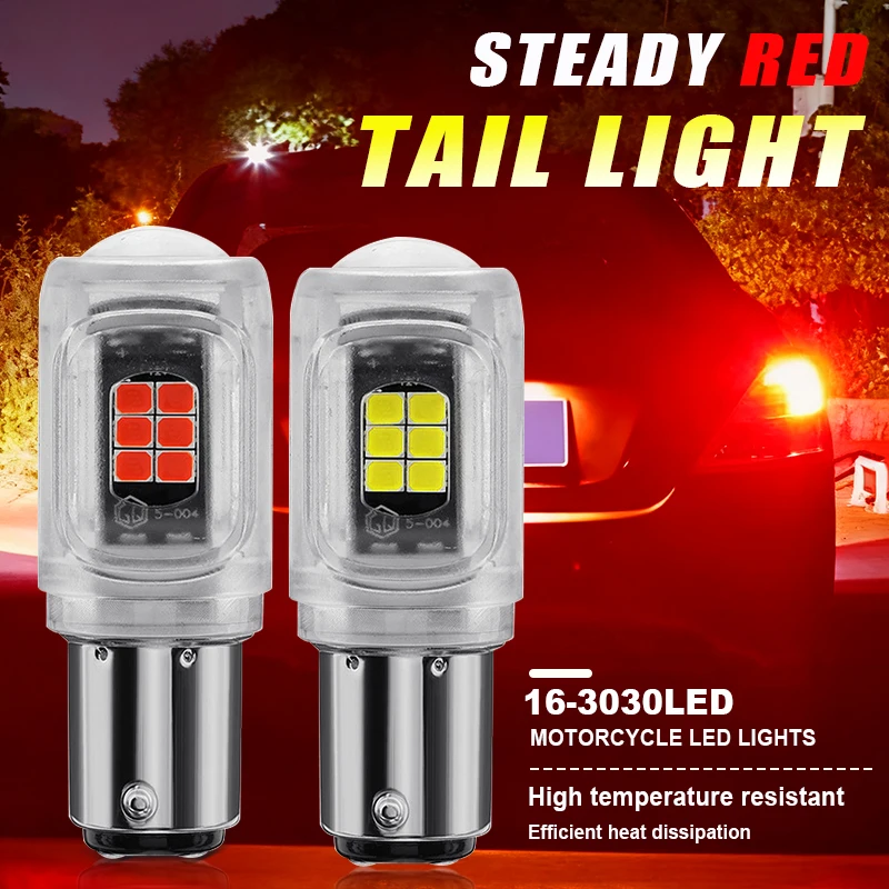 2PCS Flash Strobe BAY15D 1157 P21/5W LED Bulbs 12V 6500K White DRL Reverse Lamp Turn Signal Tail Brake Lights For Car/Motorcycle