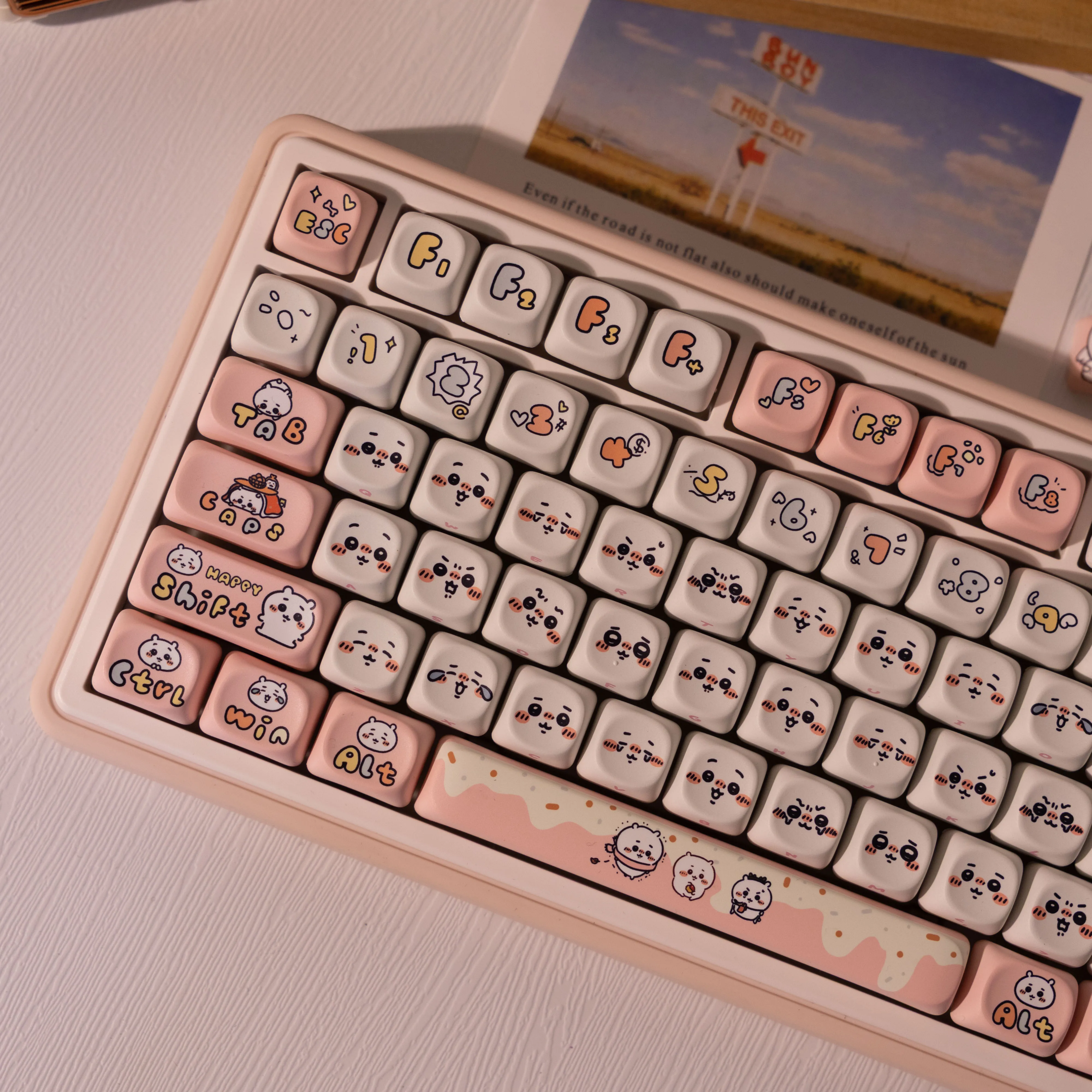 

140-key Jyi Keycap PBT Dye Sublimation MOA Contour Compatible with MX for Keyboard Fit 61/64/68/87/96/104/108