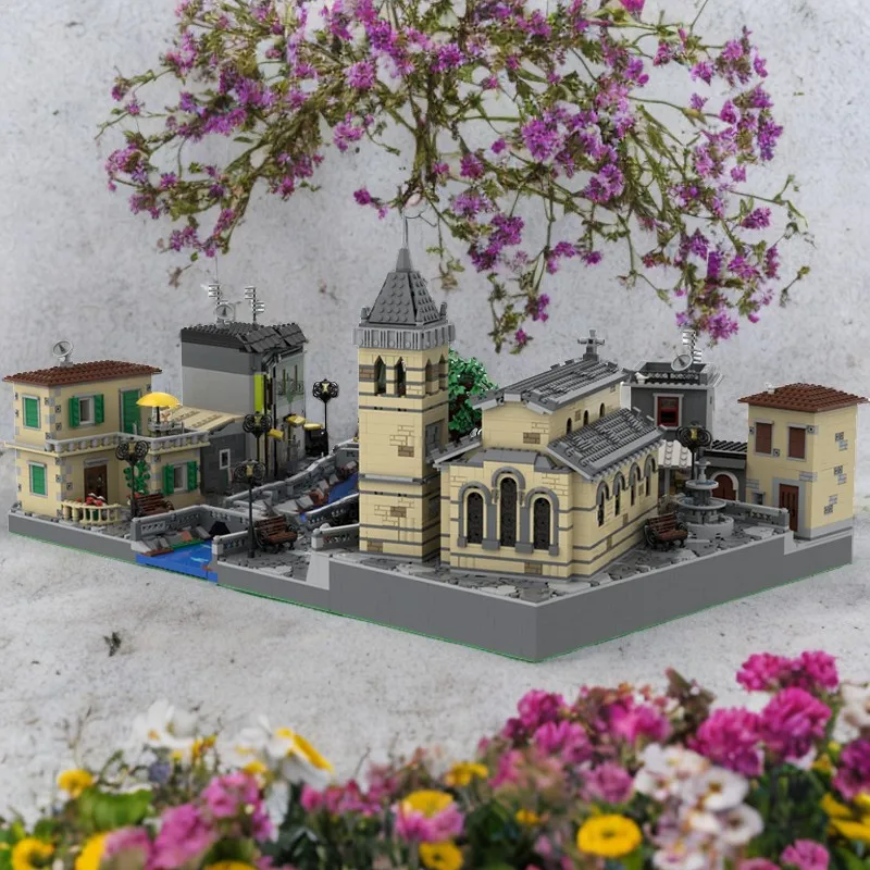 9179pcs MOC Italian Village City Model Building Blocks Toys Architecture Christmas Gift Display Education DIY Creative Assemble