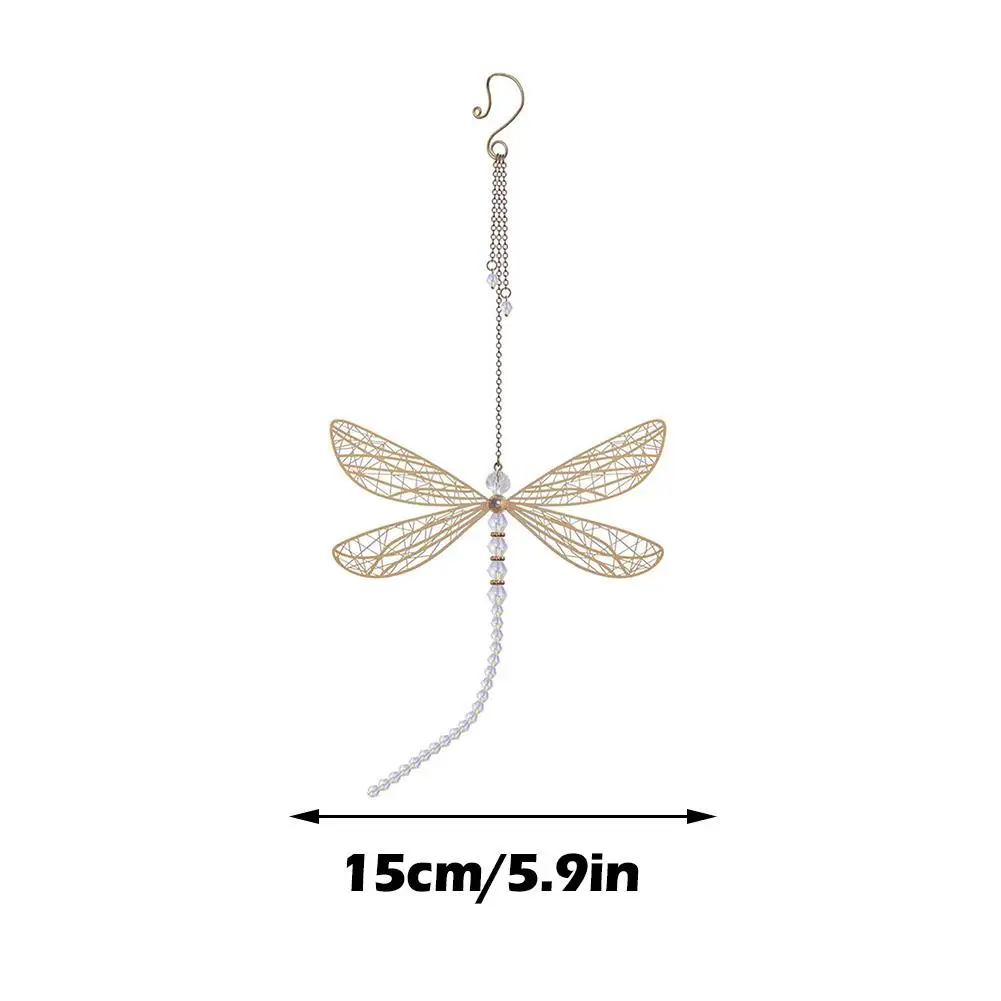 Dragonfly Crystal Suncatcher Garden Wind Chimes, Creative Metal Wing, Butterfly, Home Decor, Window, Car Ornaments, House Decora