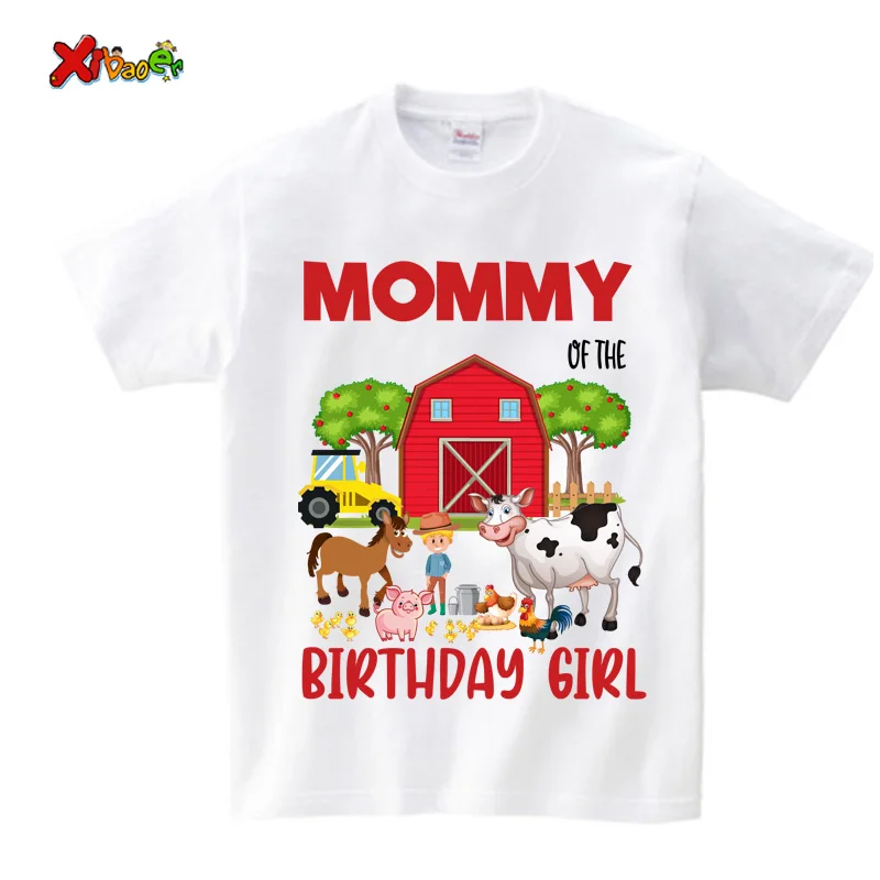 girls Birthday Family Matching Outfits Clothes Cow Birthday Girl Outfits Custom name Farm Shirt Kids Clothes Father Baby Outfits