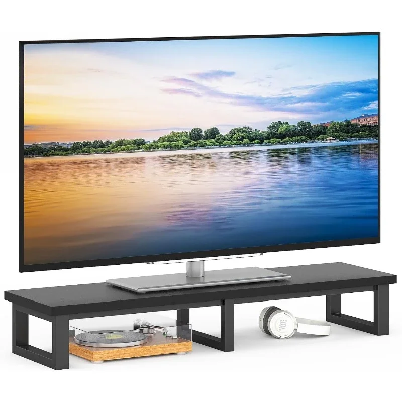 

45" Large TV Riser for 32-60 Inch TV, TV Riser Stand Shelf with Steel Legs, Tabletop TV Stand Riser for Home Office