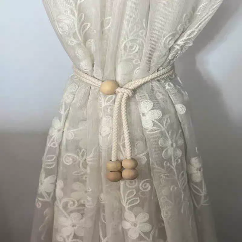 2 stuks moderne minimalistische gordijnbanden, hangende ballen, handgemaakte katoenen touw opbergriemen, woonkamer- en slaapkamerdecoratie