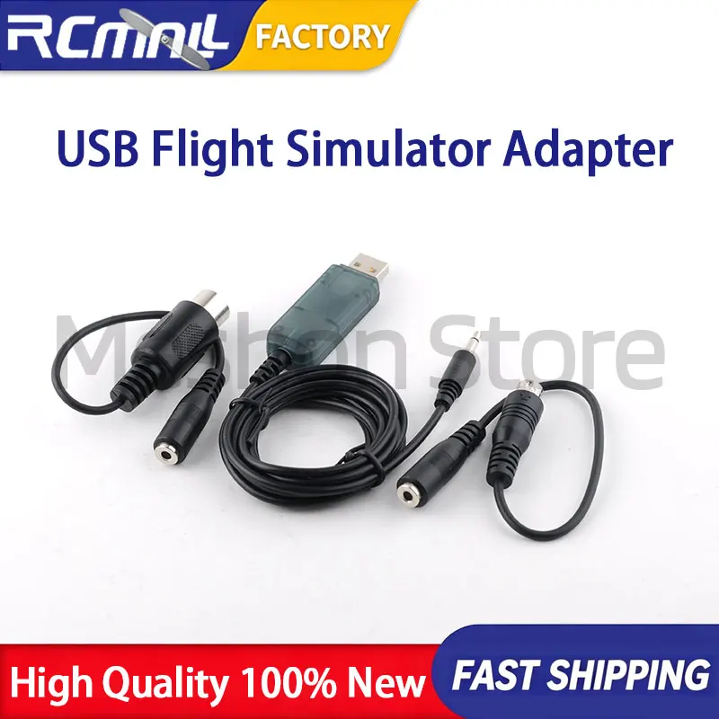 FS-SM100 USB Flight Simulator Adapter Cable Compatible with FS-i6 i10 T6 CT6B GT3 Transmitters RC Flight Practice Plug and Play