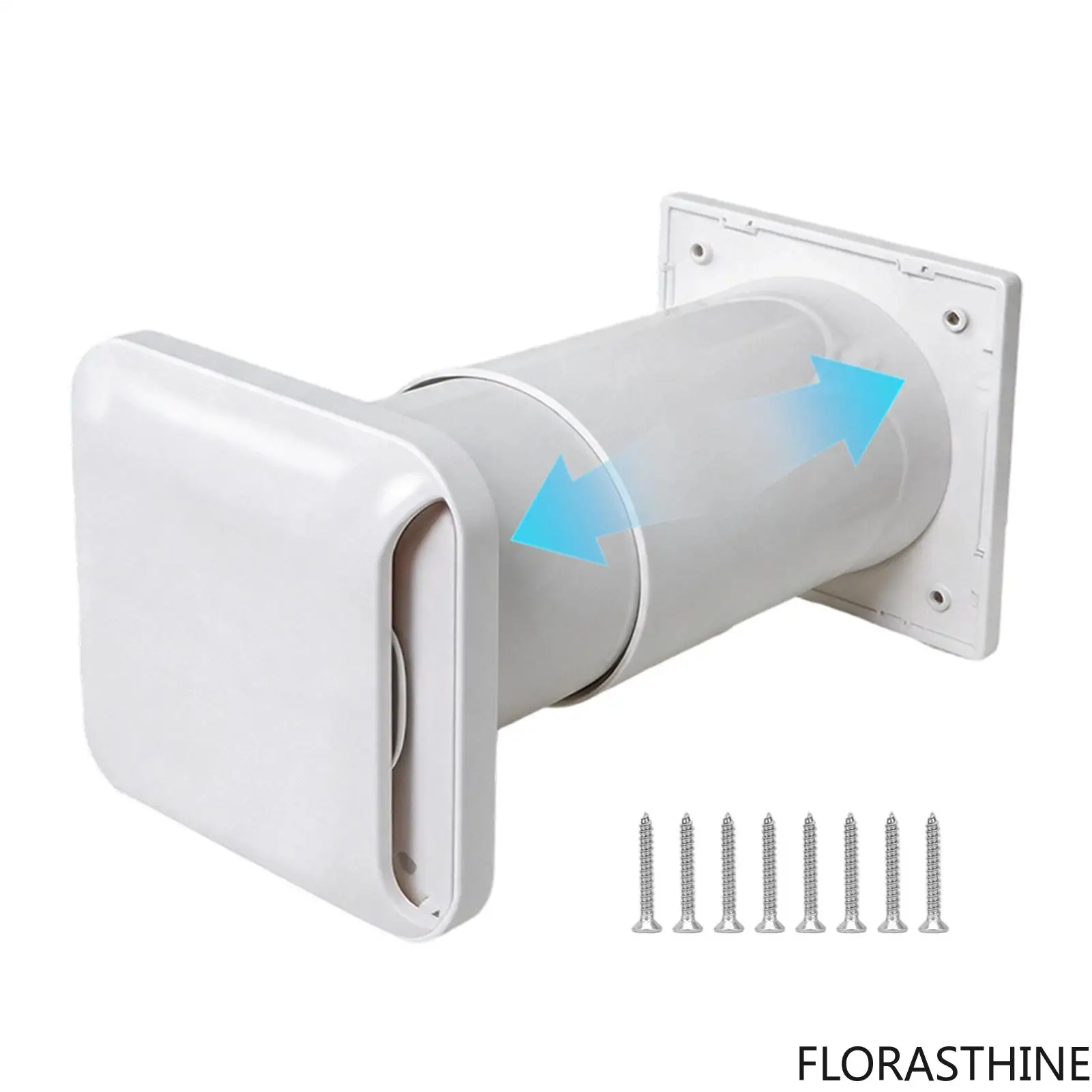 Adjustable Wall Vent Kit Through Wall Exhaust Intake Set Ventilation Airflow Kit T with Rainproof Louvers and Air Filters