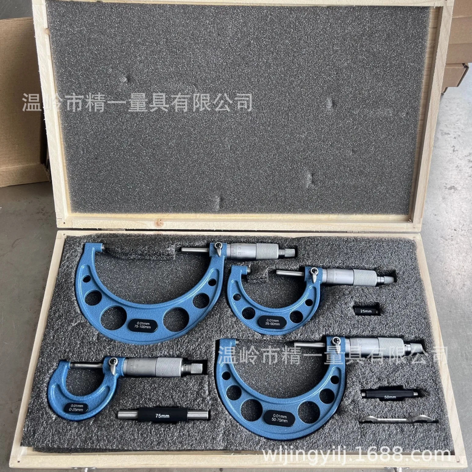 2024 premium 0uter diameter micrometer set screw micrometer 4-piece set mechanical micrometer outer diameter measurement 0-100mm