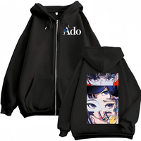 Japanese Pop Singer Ado Graphic Zipper Hoodie Streetwear High Quality Fashion Zip Up Pullovers Men Women Casual Loose Sweatshirt