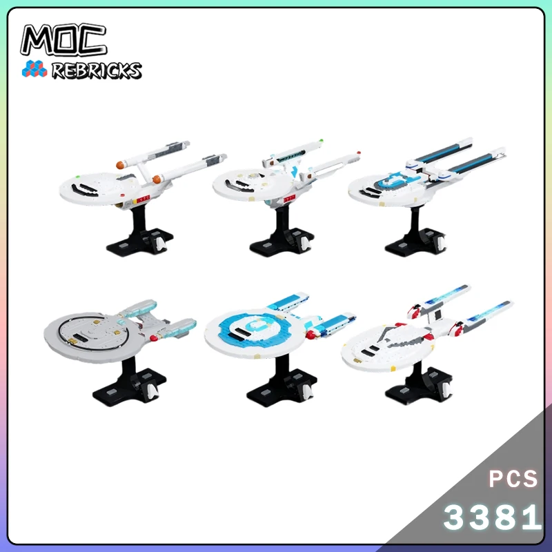 

Космическая серия, микромасштаб USS Enterprise, классическая коллекция звездных кораблей, MOC, строительные блоки, набор моделей для сборки, DIY кирпичи, игрушка-головоломка