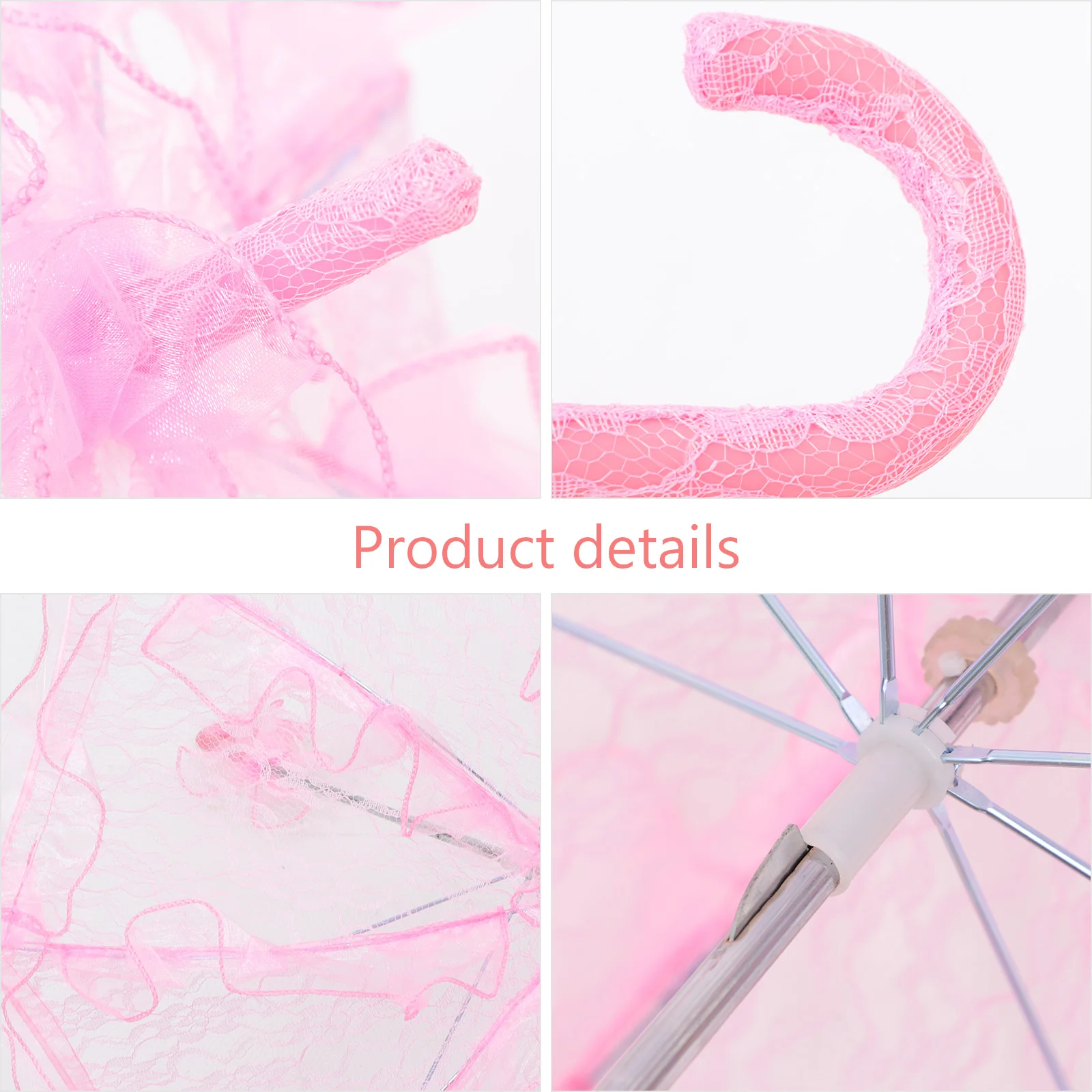 

Lace Wedding Photo Prop Bridal Parasol Decorative Fancy For Tea Party Decoration Lightweight Portable Handle