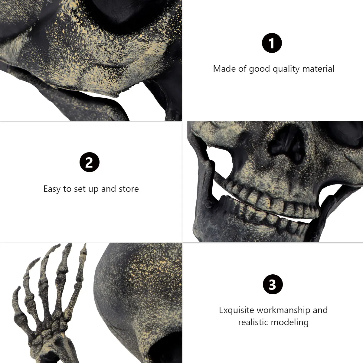 

3 Pcs Skull Arm Bone Decoration Coming Out of Ground Halloween and Grave Decorate Big Lawn Ornament