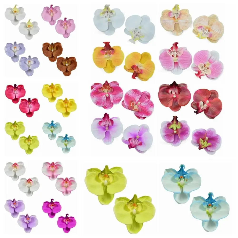 

2pcs Korean Style Butterfly Orchid Artificial Flower Handmade DIY Artificial Butterfly Orchid Scrapbooking 8.5cm