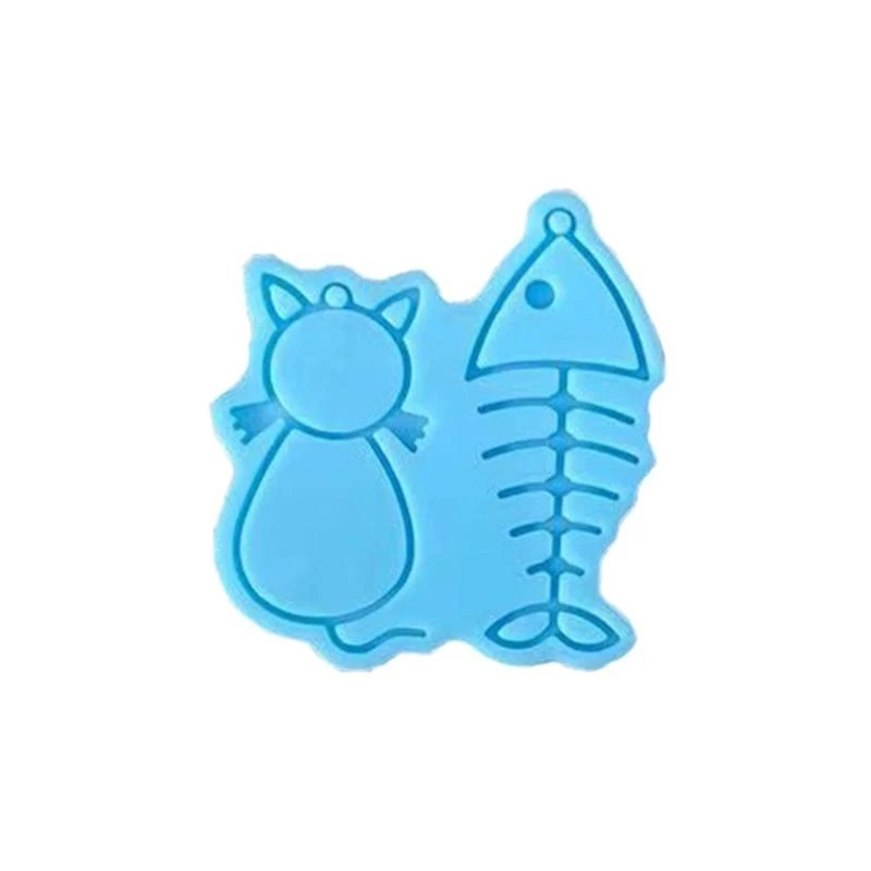 

Shiny Diy for Cat Fish Rabbit Silicone Epoxy Resin Mold DIY Keychain Earring Pendant Jewelry for Halloween Gift