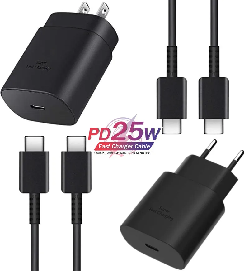 Factory Price PD 25W USB C Super Fast Charger For Samsung Galaxy S24 S21 S22 S23 Ultra TYPE C Fast Charging Cable For iphone 16